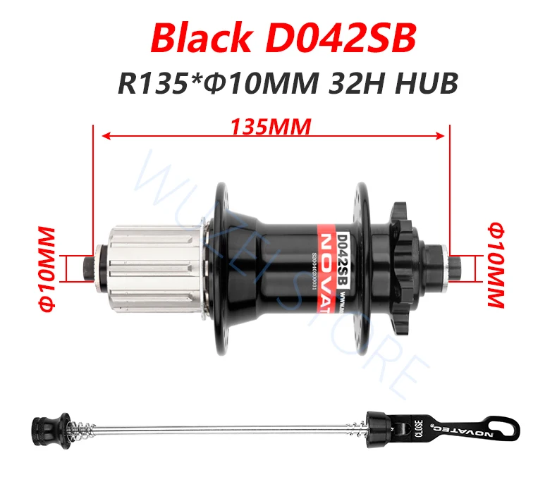 Novatec D041SB D042SB Hub MTB Bicycle Disc Card Brake Hub 28/32/36 Holes Red Black 8/9/10/11 speed Mountain bearing Hubs
