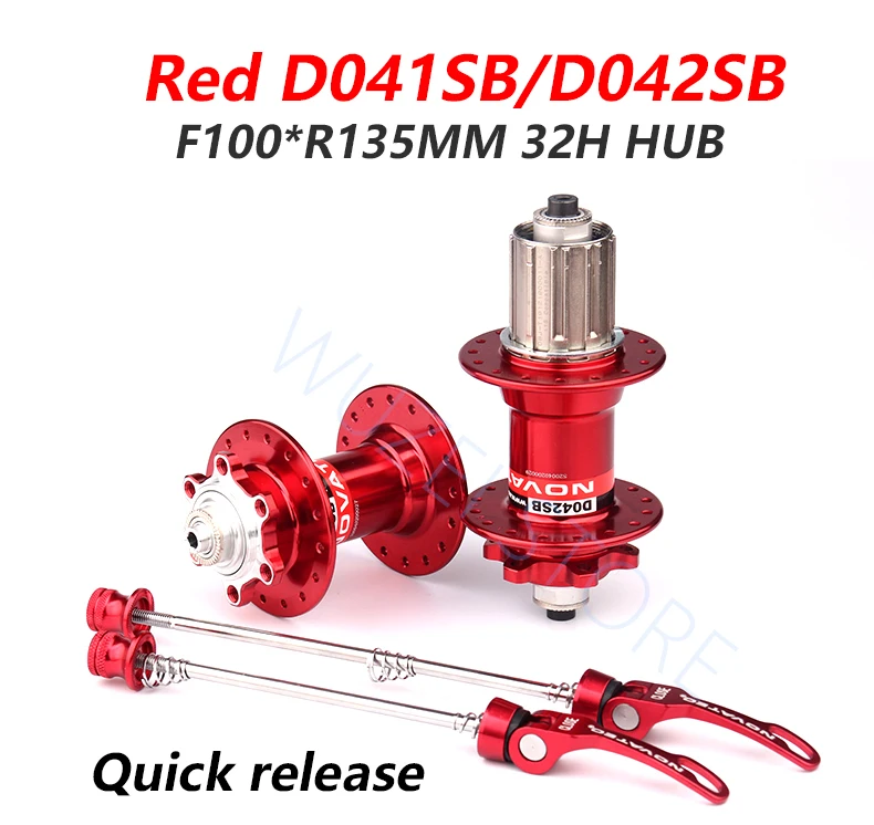 Novatec D041SB D042SB Hub MTB Bicycle Disc Card Brake Hub 28/32/36 Holes Red Black 8/9/10/11 speed Mountain bearing Hubs