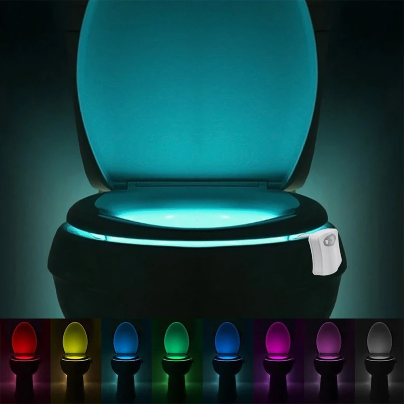 Toilet Night Light PIR Motion Sensor Toilet Lights LED Washroom Night Lamp 16 Colors Toilet Bowl Lighting For Bathroom Washroom