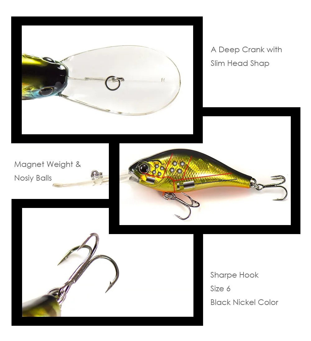 COUNTBASS Crankbait 65mm 14.5g Deep Diver Floating Hardbaits Fishingg Lures Diving Depth 4m Crank Wobblers Angler's Lure
