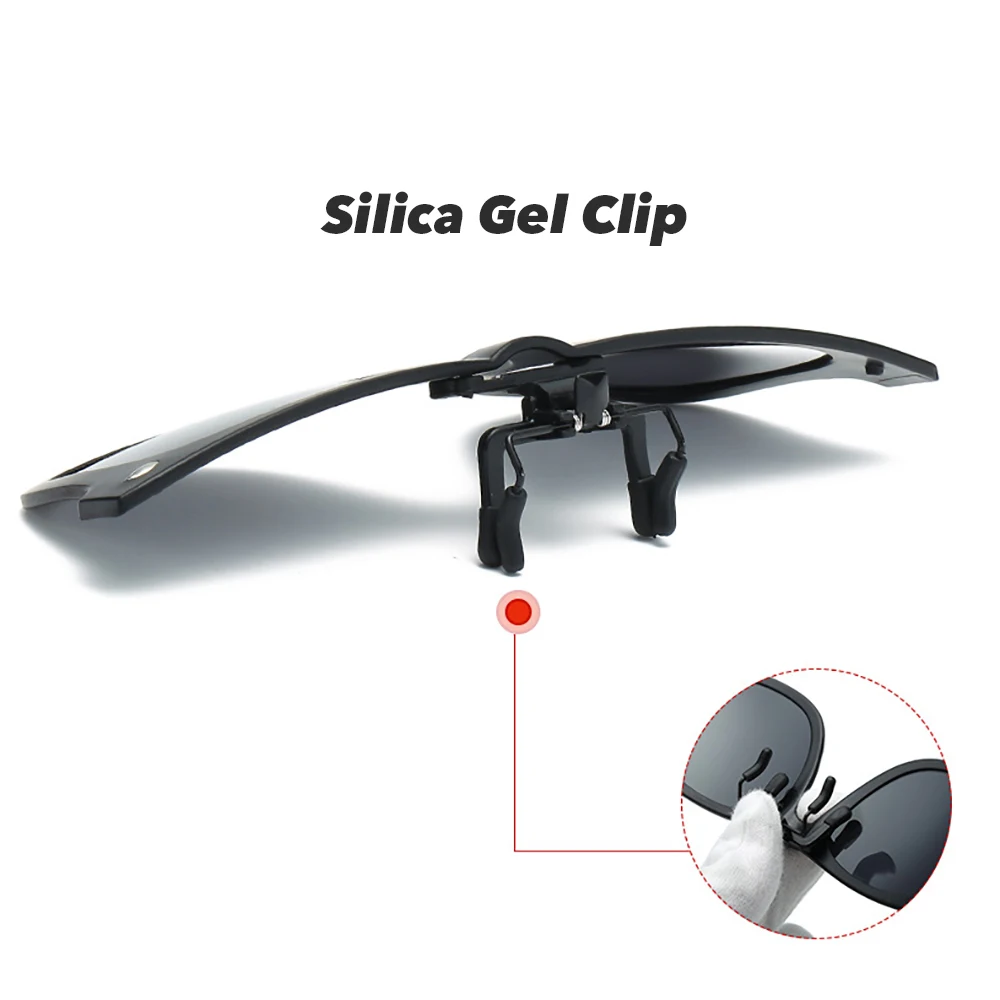 VIVIBEE 2026 Flip Up Clip on Sun Glasses for Men Driving Glasses Clips Fishing Female Anti-UVA UVB Polarized Night Vision Lens