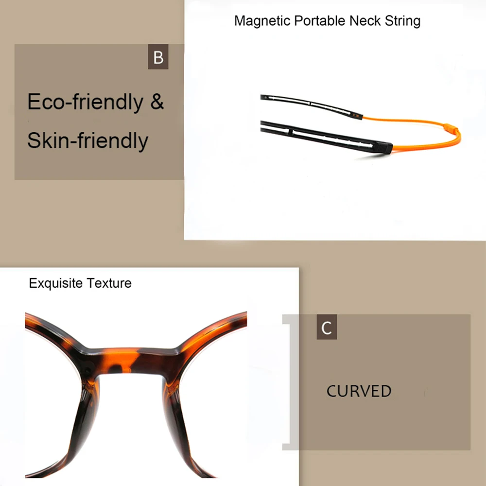 NONOR Reading Glasses Women Men Magnetic Hanging Neck Magnifier Adjustable TR Glasses Presbyopia Eyeglasses Men Reading Eyewear