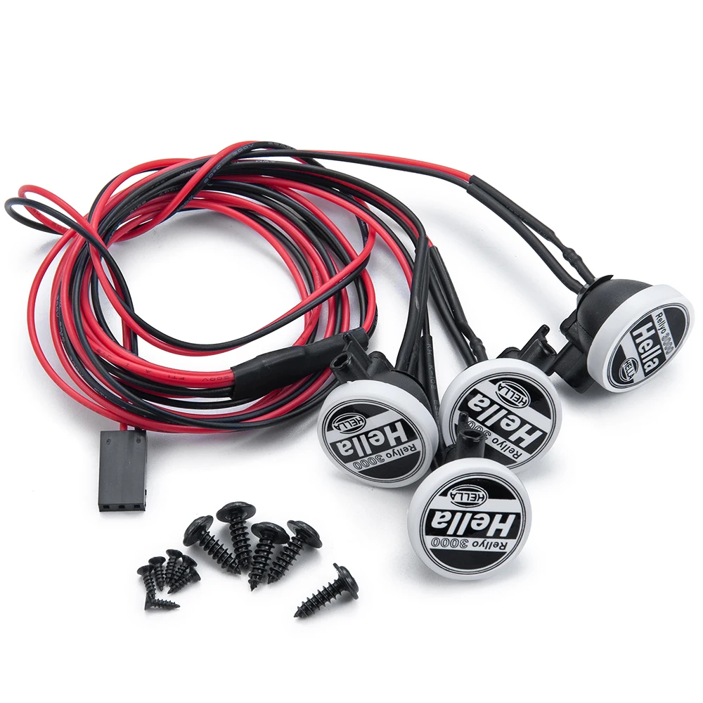 YEAHRUN 2/4Pcs 1:10 RC Crawler Car Parts Round LED Light & Cover for TRX-4 Axial SCX10 Tamiya CC01 D90 TF2 RC Car