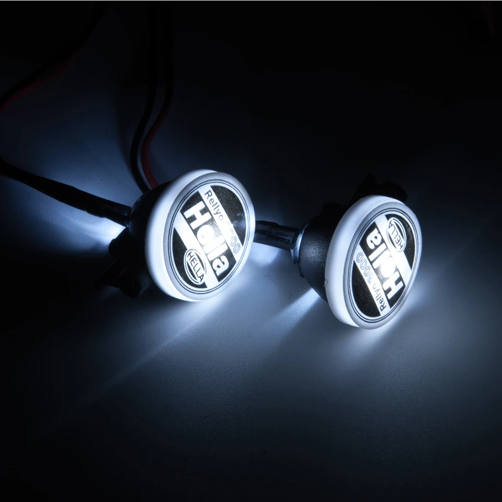 YEAHRUN 2/4Pcs 1:10 RC Crawler Car Parts Round LED Light & Cover for TRX-4 Axial SCX10 Tamiya CC01 D90 TF2 RC Car