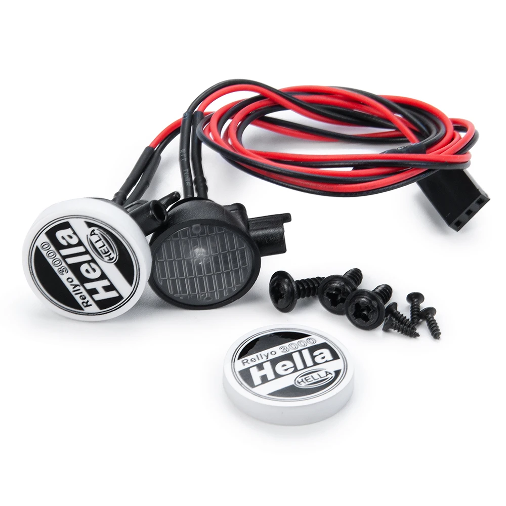 YEAHRUN 2/4Pcs 1:10 RC Crawler Car Parts Round LED Light & Cover for TRX-4 Axial SCX10 Tamiya CC01 D90 TF2 RC Car