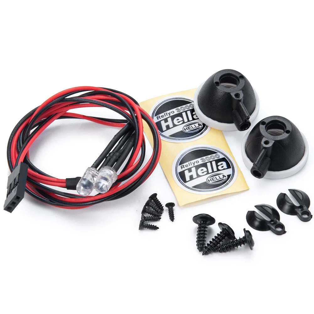 YEAHRUN 2/4Pcs 1:10 RC Crawler Car Parts Round LED Light & Cover for TRX-4 Axial SCX10 Tamiya CC01 D90 TF2 RC Car