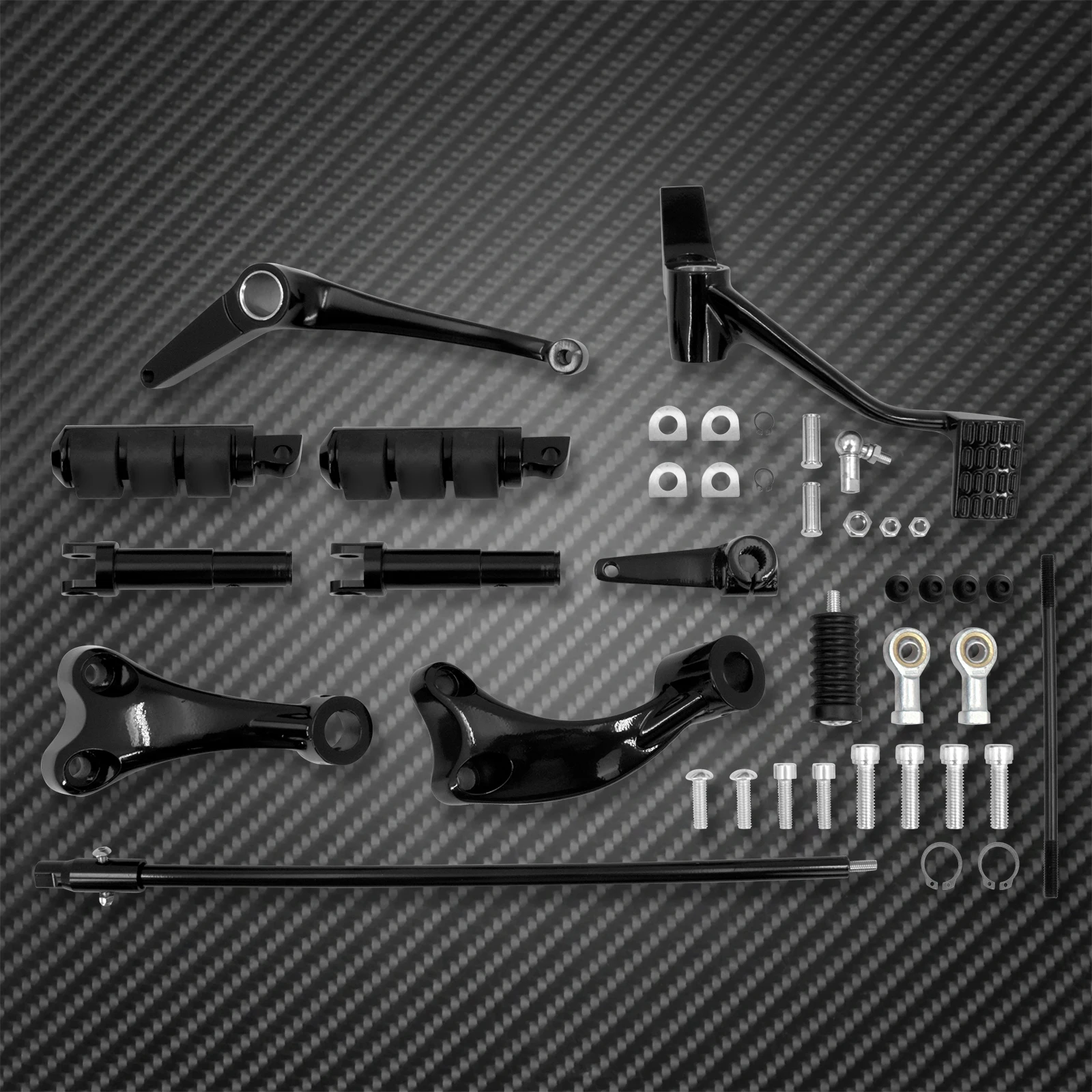 Motorcycle Black Forward Controls Complete Kit Pegs Levers Linkages For Harley Sportster XL883 XL1200 2004-2013 2014-2021 2022