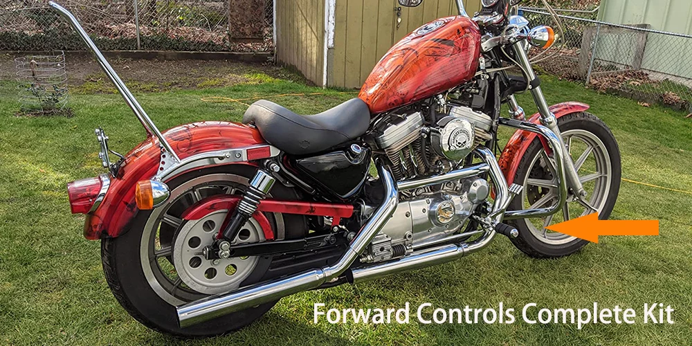 Motorcycle Black Forward Controls Complete Kit Pegs Levers Linkages For Harley Sportster XL883 XL1200 2004-2013 2014-2021 2022