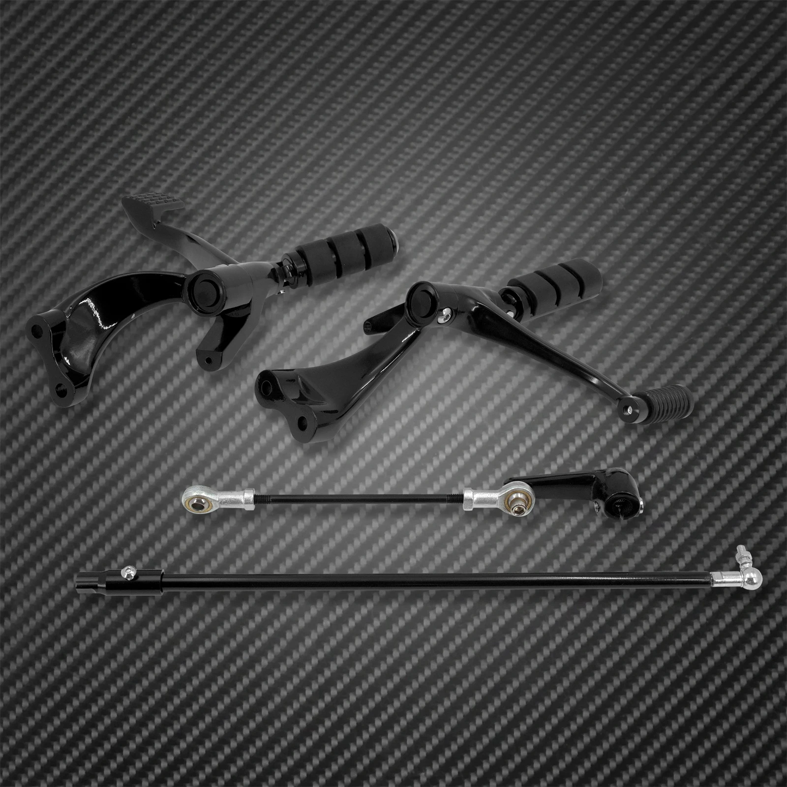 Motorcycle Black Forward Controls Complete Kit Pegs Levers Linkages For Harley Sportster XL883 XL1200 2004-2013 2014-2021 2022