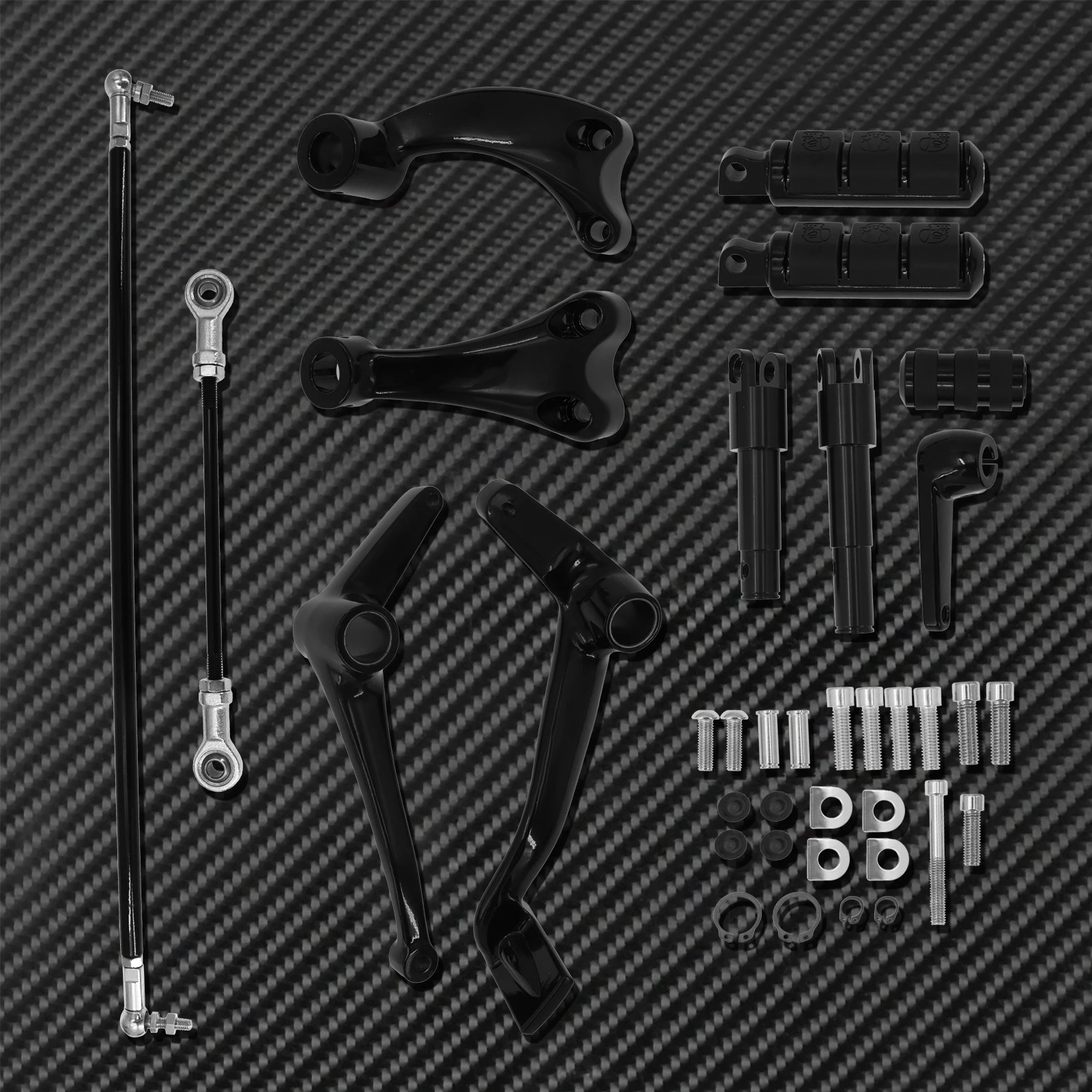 Motorcycle Black Forward Controls Complete Kit Pegs Levers Linkages For Harley Sportster XL883 XL1200 2004-2013 2014-2021 2022