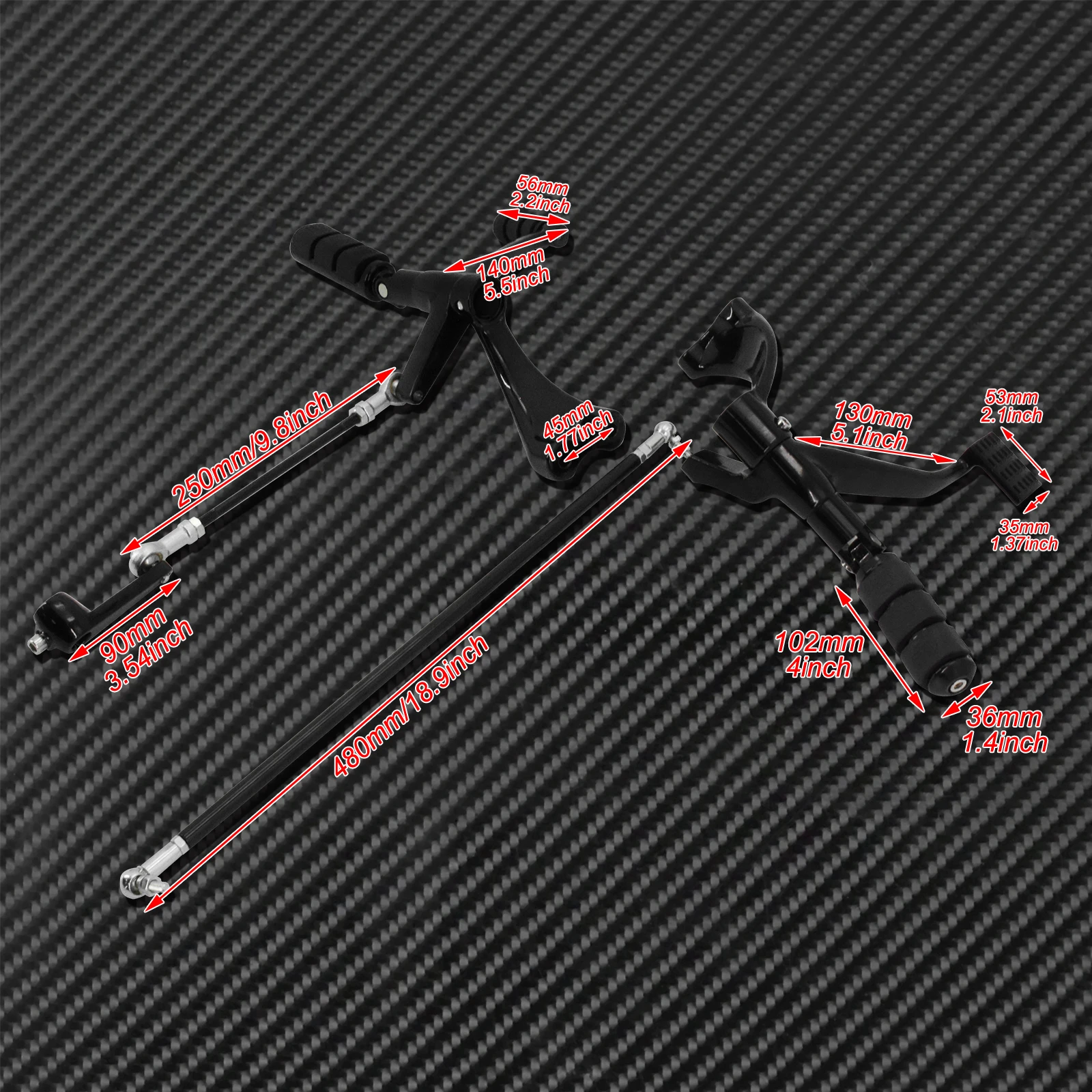 Motorcycle Black Forward Controls Complete Kit Pegs Levers Linkages For Harley Sportster XL883 XL1200 2004-2013 2014-2021 2022