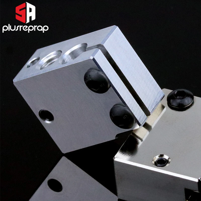 Premium V6 Volcano Aluminum or Plated Copper Heat Block for PT100 HT-100K Hotend 3D Printer Titan Extruder Heated Block