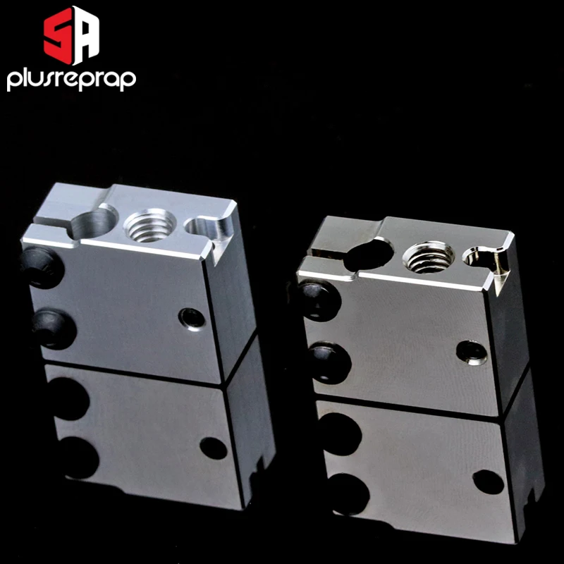 Premium V6 Volcano Aluminum or Plated Copper Heat Block for PT100 HT-100K Hotend 3D Printer Titan Extruder Heated Block