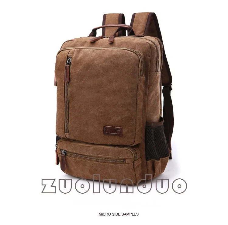 Vintage Canvas Backpack Men Large Capacity Travel Shoulder Bag High Quality Fashion Students Bag Male Notebook Laptop Backpack