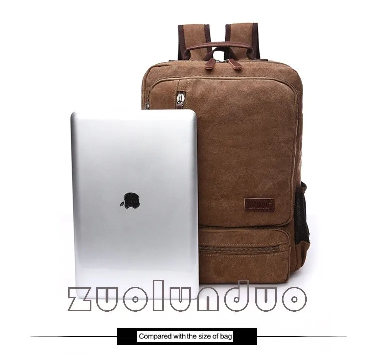 Vintage Canvas Backpack Men Large Capacity Travel Shoulder Bag High Quality Fashion Students Bag Male Notebook Laptop Backpack