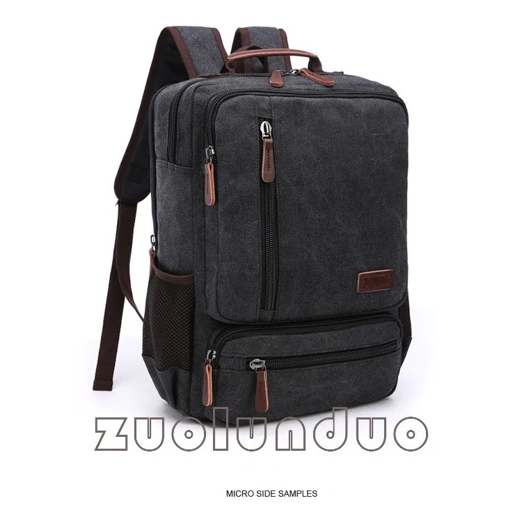 Vintage Canvas Backpack Men Large Capacity Travel Shoulder Bag High Quality Fashion Students Bag Male Notebook Laptop Backpack