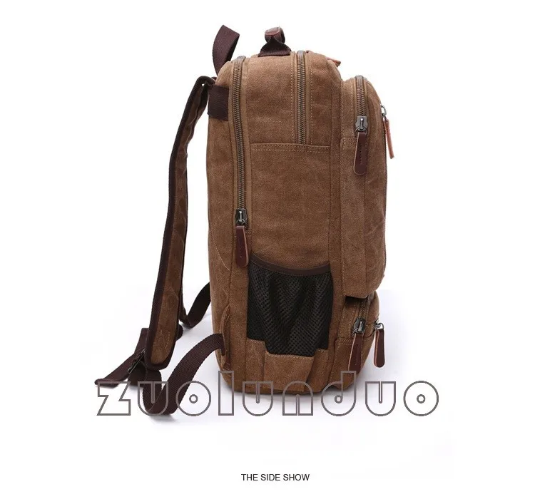 Vintage Canvas Backpack Men Large Capacity Travel Shoulder Bag High Quality Fashion Students Bag Male Notebook Laptop Backpack