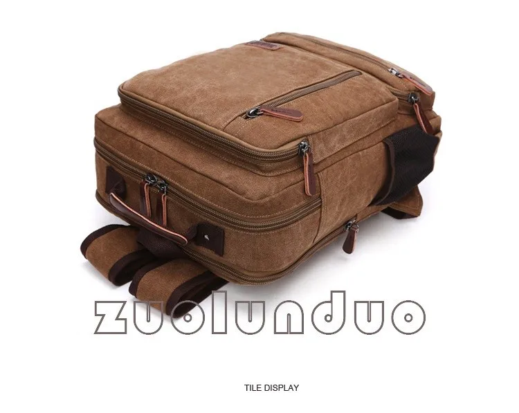 Vintage Canvas Backpack Men Large Capacity Travel Shoulder Bag High Quality Fashion Students Bag Male Notebook Laptop Backpack