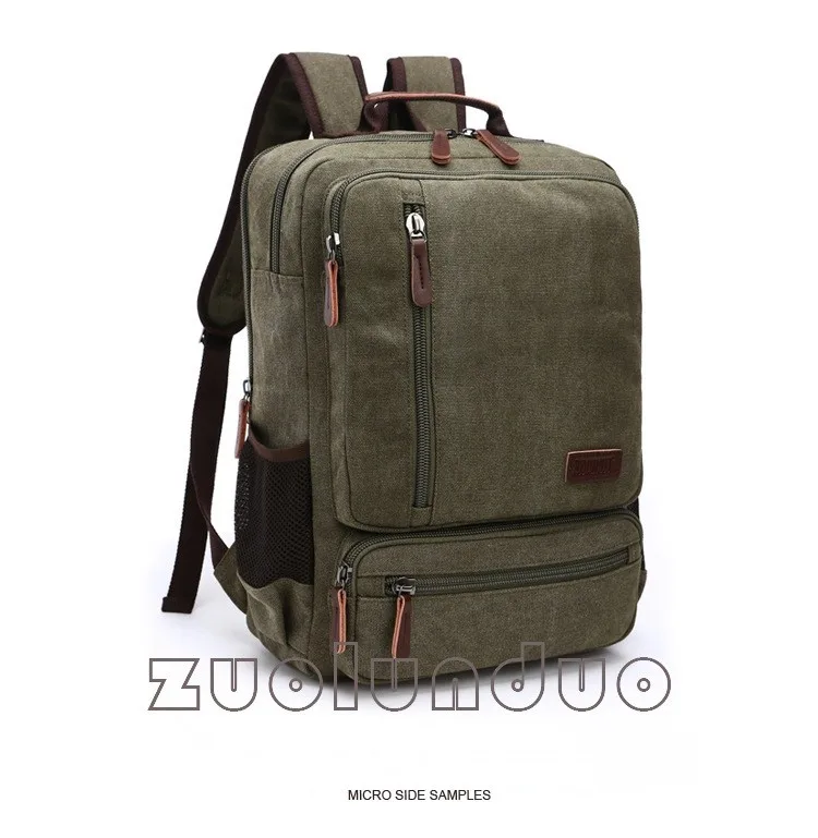 Vintage Canvas Backpack Men Large Capacity Travel Shoulder Bag High Quality Fashion Students Bag Male Notebook Laptop Backpack