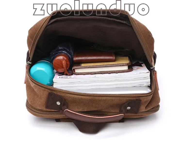 Vintage Canvas Backpack Men Large Capacity Travel Shoulder Bag High Quality Fashion Students Bag Male Notebook Laptop Backpack