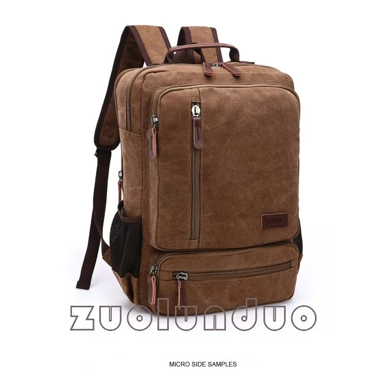 Vintage Canvas Backpack Men Large Capacity Travel Shoulder Bag High Quality Fashion Students Bag Male Notebook Laptop Backpack