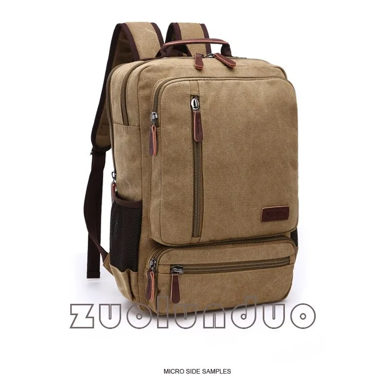 Vintage Canvas Backpack Men Large Capacity Travel Shoulder Bag High Quality Fashion Students Bag Male Notebook Laptop Backpack