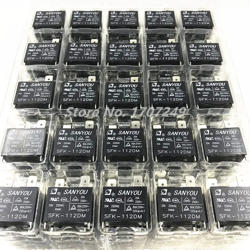 Free Shipping 5Pcs-50Pcs Original New SANYOU Relay SFK-112DM Air Conditioner Relay Power Relay SFK 112DM 12VDC 20A 250VAC 4pins