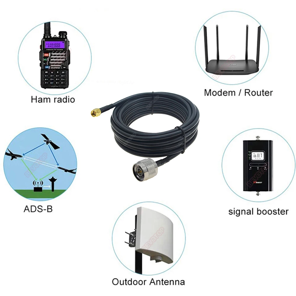 1PCS N to SMA RG58 Cable N Male Female to SMA/ RP-SMA Male RF Coax RG-58 Pigtail 3G 4G 5G LTE Antenna Extension Jumper 10CM~30M