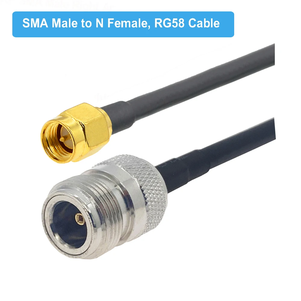 1PCS N to SMA RG58 Cable N Male Female to SMA/ RP-SMA Male RF Coax RG-58 Pigtail 3G 4G 5G LTE Antenna Extension Jumper 10CM~30M