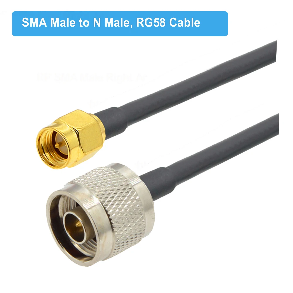 1PCS N to SMA RG58 Cable N Male Female to SMA/ RP-SMA Male RF Coax RG-58 Pigtail 3G 4G 5G LTE Antenna Extension Jumper 10CM~30M