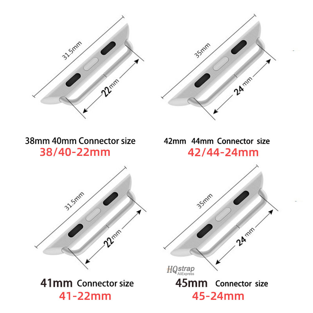 Connector Adapter for Apple Watch Series 6 40mm 49mm Band Connectors for Apple Watch 44mm 45/41mm Stainless Steel 8 7 SE 5 4 3 9