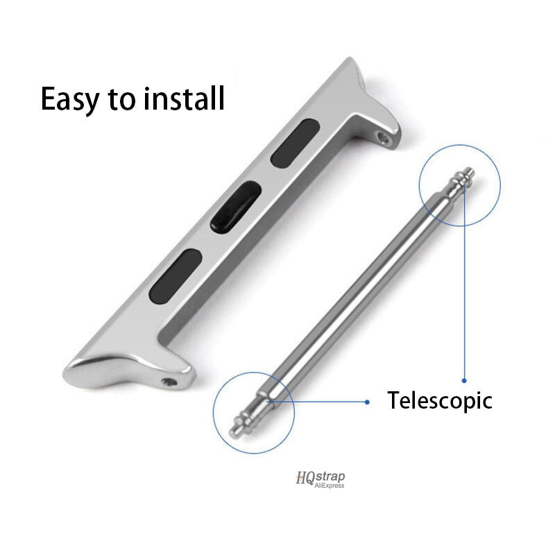 Connector Adapter for Apple Watch Series 6 40mm 49mm Band Connectors for Apple Watch 44mm 45/41mm Stainless Steel 8 7 SE 5 4 3 9