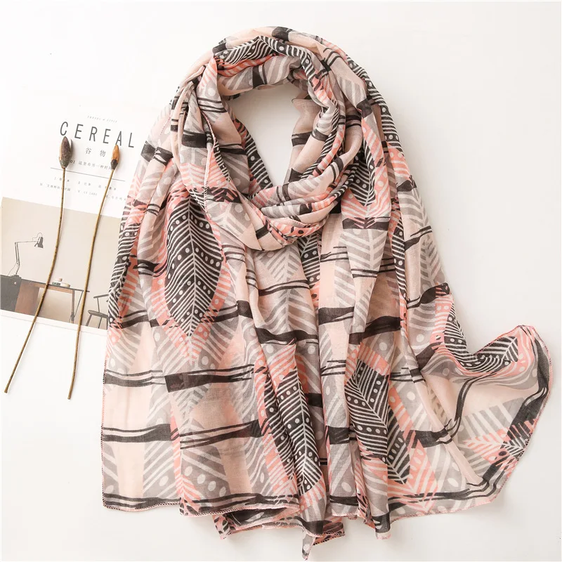 2020 New Fashion Print Summer Women cotton Scarf Polka Dot Beach Hijab Shawls and Wraps Female Foulard Echarpe Designer Bandana