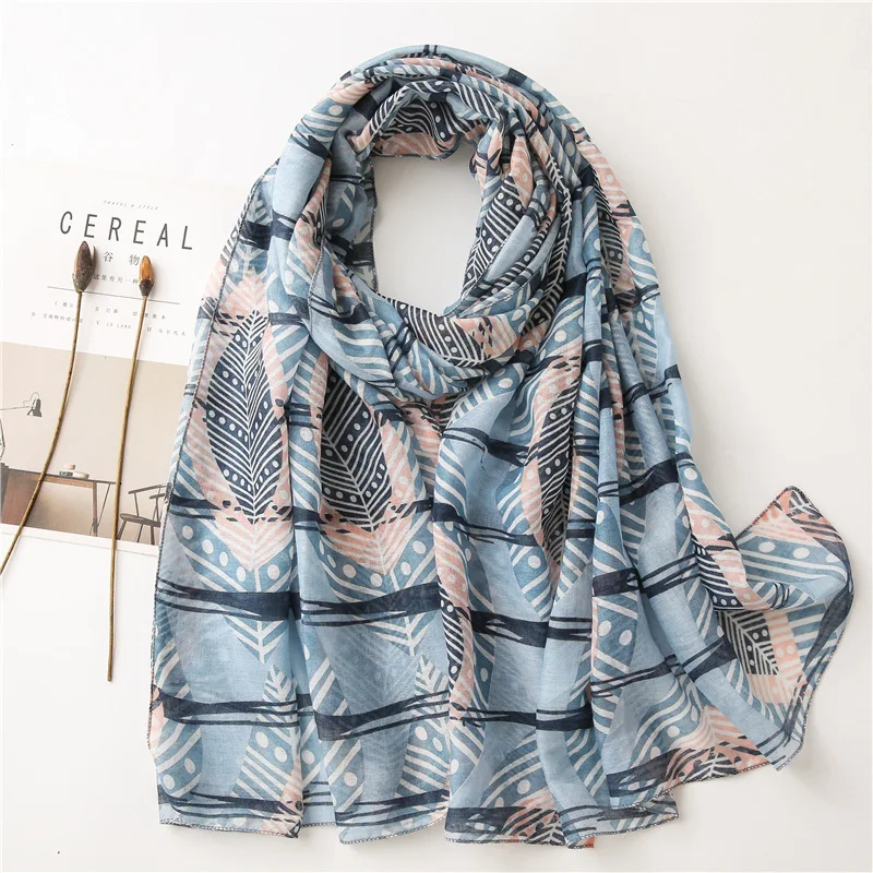 2020 New Fashion Print Summer Women cotton Scarf Polka Dot Beach Hijab Shawls and Wraps Female Foulard Echarpe Designer Bandana