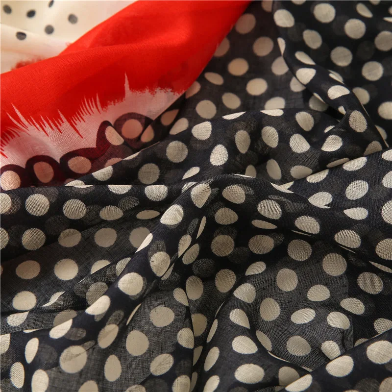 2020 New Fashion Print Summer Women cotton Scarf Polka Dot Beach Hijab Shawls and Wraps Female Foulard Echarpe Designer Bandana