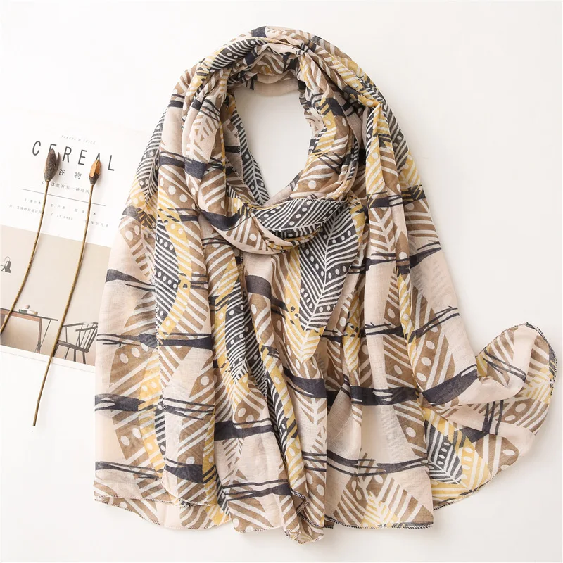 2020 New Fashion Print Summer Women cotton Scarf Polka Dot Beach Hijab Shawls and Wraps Female Foulard Echarpe Designer Bandana