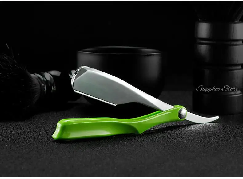 Pro Salon Hair Shaving Razor Zinc Alloy Folding Razor ABS Handle Shaving Eyebrow Shaving Hairdressing With Free 10 Blades
