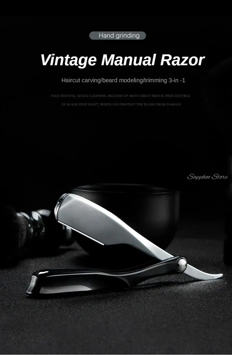 Pro Salon Hair Shaving Razor Zinc Alloy Folding Razor ABS Handle Shaving Eyebrow Shaving Hairdressing With Free 10 Blades