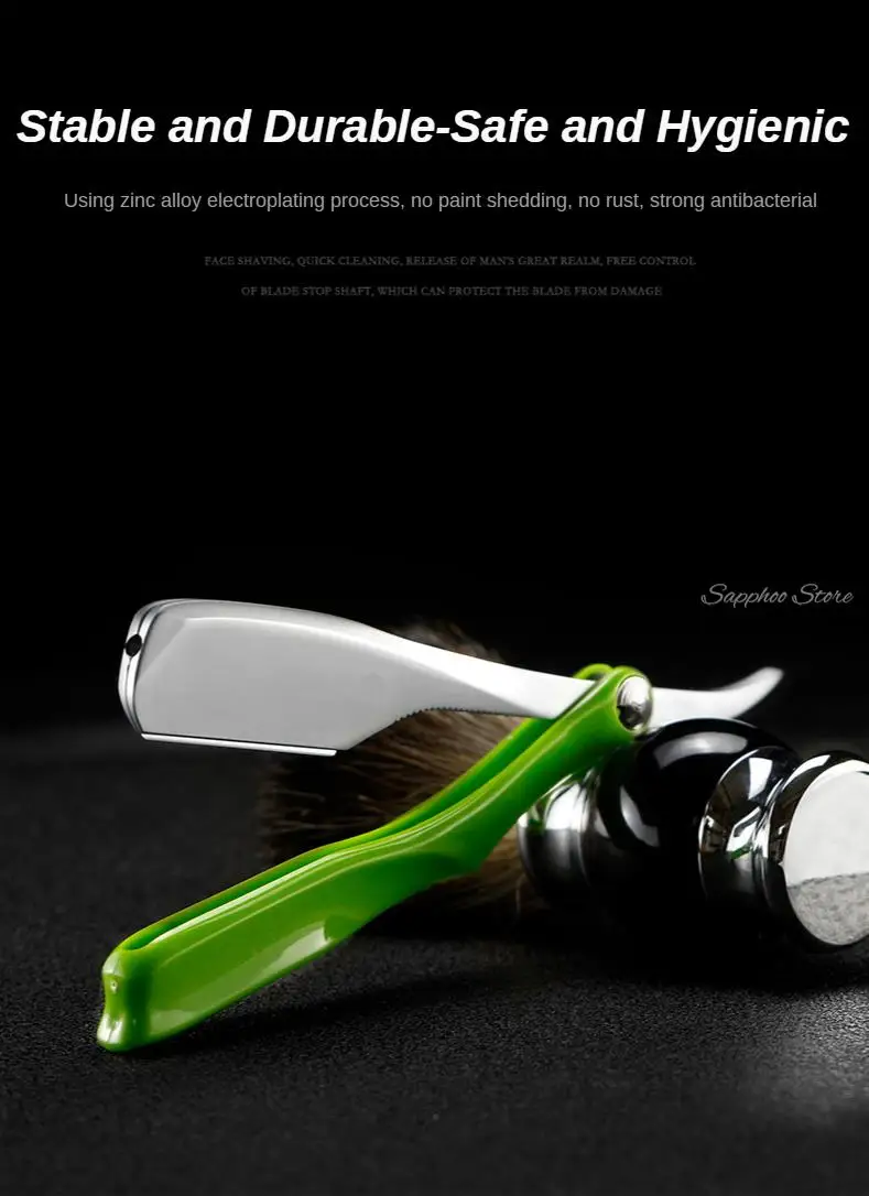 Pro Salon Hair Shaving Razor Zinc Alloy Folding Razor ABS Handle Shaving Eyebrow Shaving Hairdressing With Free 10 Blades