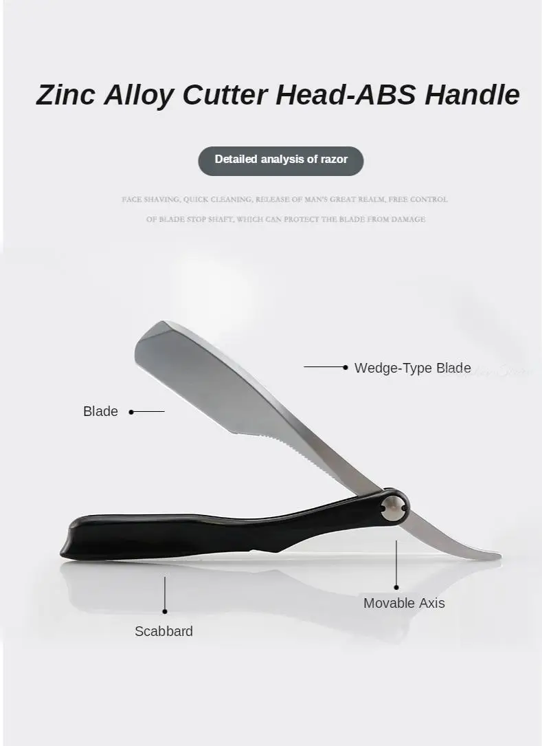 Pro Salon Hair Shaving Razor Zinc Alloy Folding Razor ABS Handle Shaving Eyebrow Shaving Hairdressing With Free 10 Blades