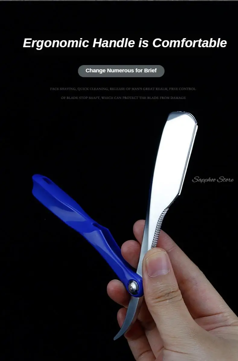 Pro Salon Hair Shaving Razor Zinc Alloy Folding Razor ABS Handle Shaving Eyebrow Shaving Hairdressing With Free 10 Blades