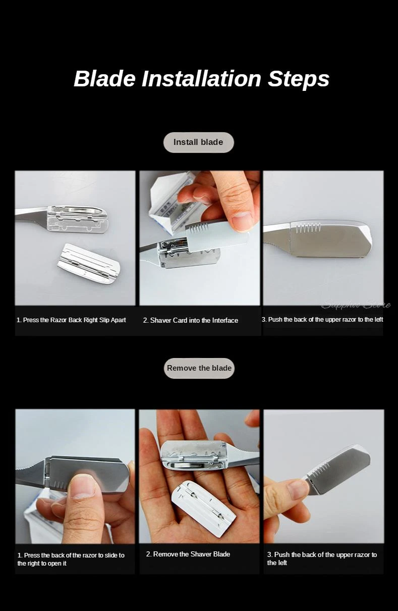 Pro Salon Hair Shaving Razor Zinc Alloy Folding Razor ABS Handle Shaving Eyebrow Shaving Hairdressing With Free 10 Blades