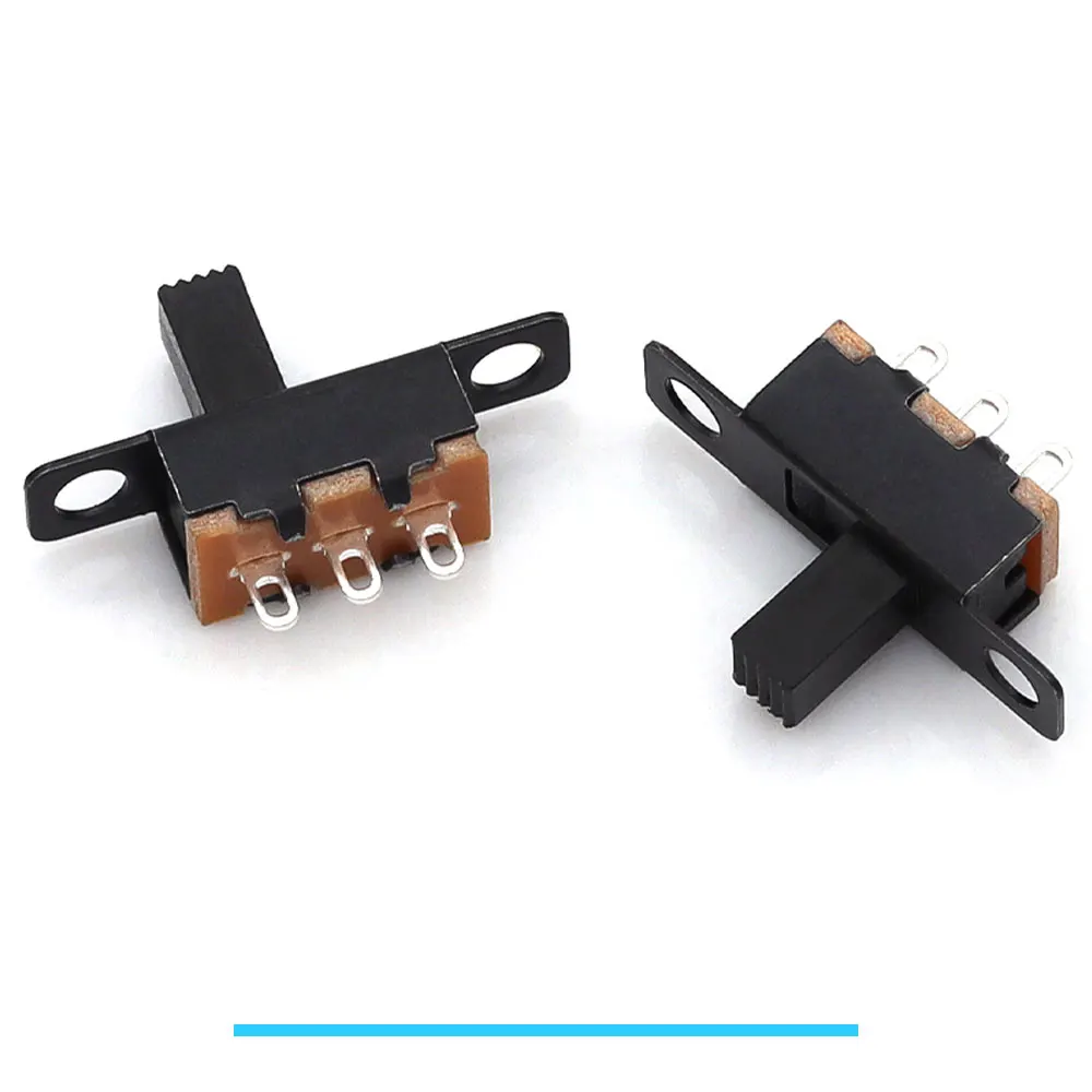 20-200pcs 50V 0.5A Mini Size Black SPDT Slide Switch for DIY Power Electronic Projects SS12F15 ON-OFF Toggle Switch Handle 6mm