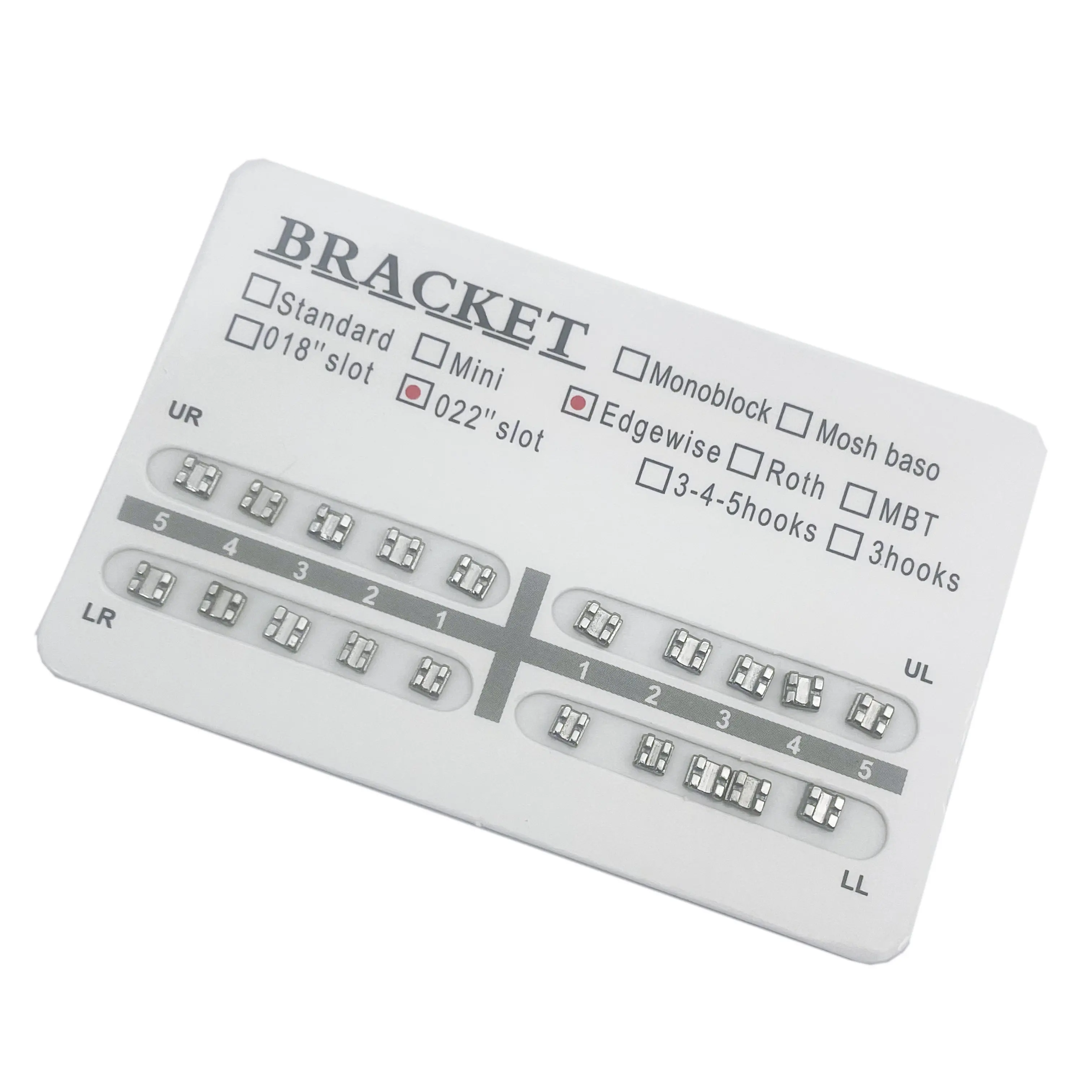 1pack Dental Orthodontic Metal Braces Bracket Mini Roth/MBT/Edgewise 022 Hooks 345 Dental Bracket Dentist Product