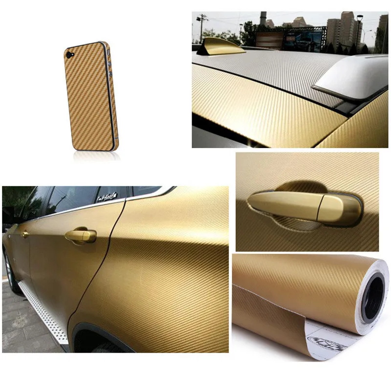 500mm X 2000mm 3D Carbon Fiber Vinyl Car Wrap Sheet Roll Film Car Stickers and Decals Motorcycle Car Accessories Automobiles