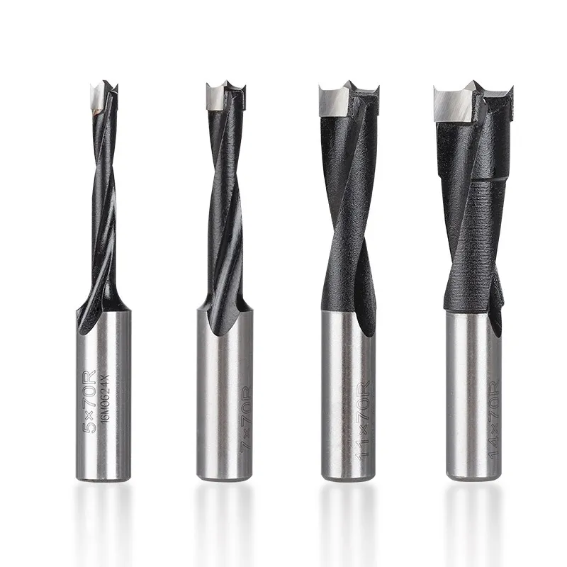 CMCP 2 Flute Carbide Wood Forstner Drill Bits 4-14mm Right Rotation Wood Hole Cutter 70mm Total Length Router Bit