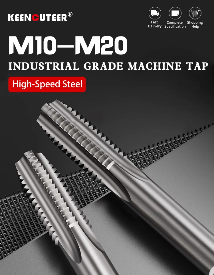 1/5/10 PCS HSS Machine Straight Groove Taps M10x1/M12X1.5/M14x1/M16x1.5/M18x1.25/M20x1.5 HSS Fine Thread Tap Tool