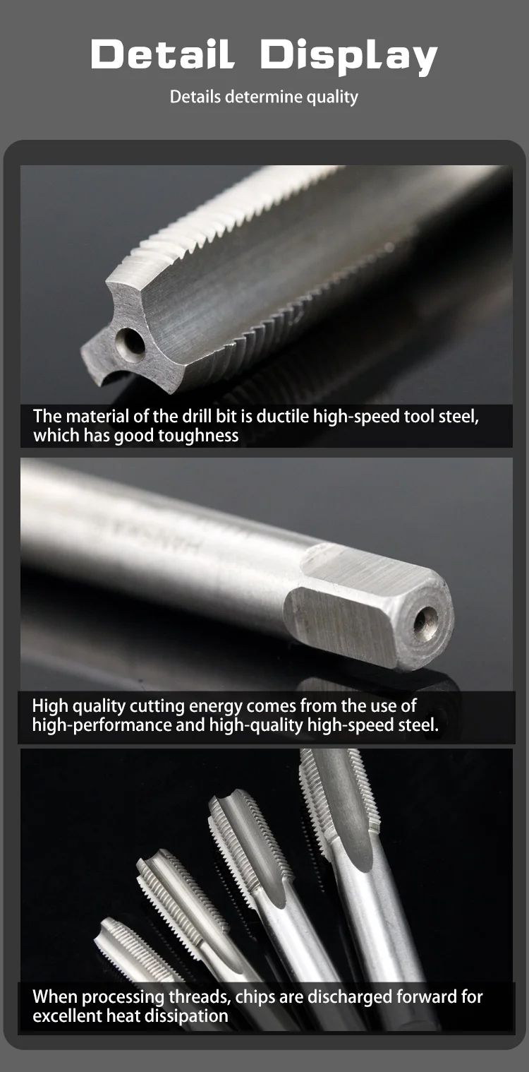 1/5/10 PCS HSS Machine Straight Groove Taps M10x1/M12X1.5/M14x1/M16x1.5/M18x1.25/M20x1.5 HSS Fine Thread Tap Tool
