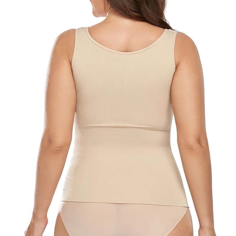 Women Cami Shaper with Built in Bra Tummy Control Camisole Tank Top Underskirts Shapewear Slimming Body Shaper Compression Vest