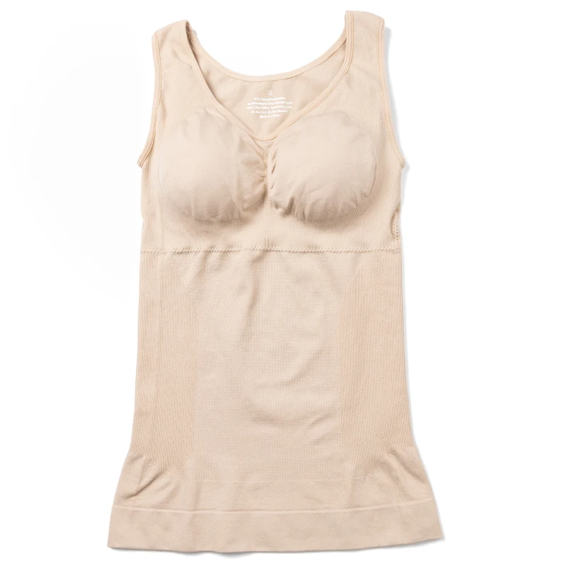 Women Cami Shaper with Built in Bra Tummy Control Camisole Tank Top Underskirts Shapewear Slimming Body Shaper Compression Vest